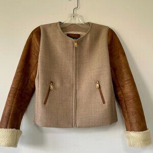 Sinequinone Paris Fall Jacket - Beige & Cinnamon, Zip-up, size XS-SM